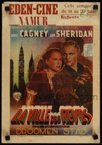 2g170 CITY FOR CONQUEST Belgian '47 great art of boxer James Cagney & beautiful Ann Sheridan!