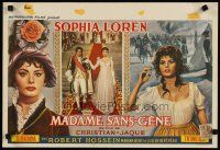 2g177 MADAME SANS GENE Belgian '62 three different artwork images of sexy Sophia Loren!