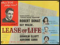 2g106 LEASE OF LIFE British quad '54 dare you judge parson Robert Donat, heretic or hero!