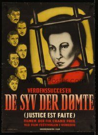 2g080 JUSTICE IS DONE Danish '51 Andre Cayatte's Justice est faite, cool Mailind artwork!