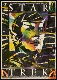 2g084 STAR TREK East German 23x32 '85 cool different Ilabowski art of Leonard Nimoy as Spock!