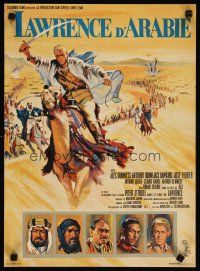 2g154 LAWRENCE OF ARABIA French 15x21 '63 David Lean classic, cool art of Peter O'Toole on camel!