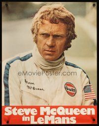 2g086 LE MANS teaser German '71 cool close up of intense race car driver Steve McQueen!