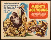 2g063 MIGHTY JOE YOUNG style B 1/2sh '49 1st Harryhausen, three art images of ape & Terry Moore!