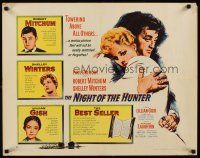 2g064 NIGHT OF THE HUNTER style B 1/2sh '55 classic Robert Mitchum showing his love & hate hands!
