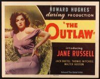 2g067 OUTLAW 1/2sh '46 classic sexy close portrait of Jane Russell in hay, Howard Hughes