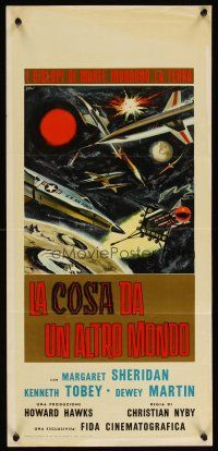 2g198 THING Italian locandina R61 Howard Hawks classic, completely different sci-fi art by Symeoni