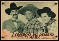 2g211 GO WEST Italian 13x18 pbusta '49 wacky close up of cowboys Groucho, Chico & Harpo Marx!