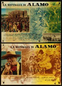 2g200 ALAMO set of 4 Italian photobustas '61 John Wayne, Richard Widmark, cool different images!