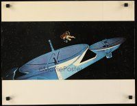 2g022 2001: A SPACE ODYSSEY 16x20 still '68 Cinerama image of astronaut in space with satellites!