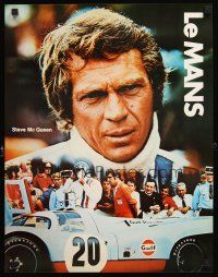 2g028 LE MANS special 17x22 '71 great close up image of race car driver Steve McQueen!