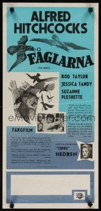 2g121 BIRDS Swedish stolpe '63 Alfred Hitchcock, Tippi Hedren, classic art of attacking avians!