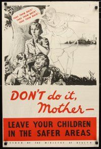 2g010 DON'T DO IT MOTHER 19x30 English WWII war poster '40 spectral Hitler saying to not send kids