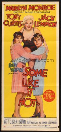 2h238 SOME LIKE IT HOT Aust daybill '59 Marilyn Monroe + Tony Curtis & Jack Lemmon in drag!