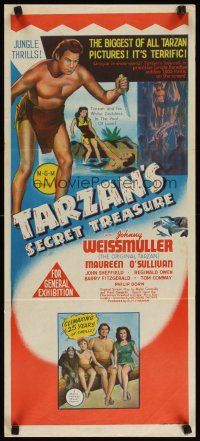 2h240 TARZAN'S SECRET TREASURE Aust daybill R57 Johnny Weissmuller, Maureen O'Sullivan, Sheffield