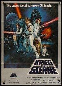 2h198 STAR WARS German '77 George Lucas classic sci-fi epic, great art by Tom William Chantrell