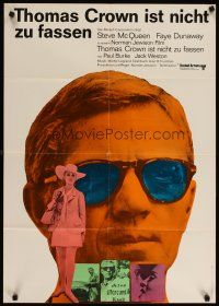 2h199 THOMAS CROWN AFFAIR German '68 different image of Steve McQueen & sexy Faye Dunaway!