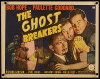 2h013 GHOST BREAKERS style B 1/2sh '40 different image of Bob Hope, Paulette Goddard & Willie Best!