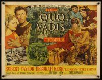 2h016 QUO VADIS style A 1/2sh '51 Robert Taylor, sexy Deborah Kerr & Peter Ustinov in Ancient Rome!