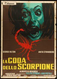 2h098 CASE OF THE SCORPION'S TAIL Italian 1p '71 different art of terrified girl & scorpion!