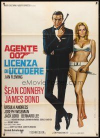 2h100 DR. NO Italian 1p R71 art of Sean Connery as James Bond & sexy Ursula Andress in bikini!