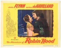 2h051 ADVENTURES OF ROBIN HOOD LC #6 R48 romantic close up of Errol Flynn & Olivia De Havilland!