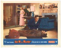 2h059 DIAL M FOR MURDER LC #1 '54 Alfred Hitchcock, Grace Kelly watches Ray Milland by dead body!