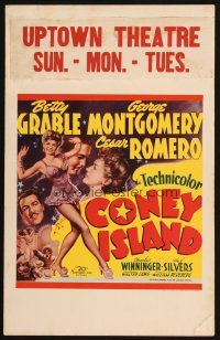 2h138 CONEY ISLAND WC '43 sexy dancer Betty Grable, Cesar Romero, George Montgomery