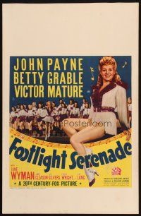 2h143 FOOTLIGHT SERENADE WC '42 sexy full-length Betty Grable showing her legs & with chorus girls