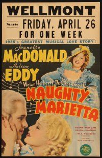 2h147 NAUGHTY MARIETTA WC '35 full-length Jeanette MacDonald & c/u about to kiss Nelson Eddy!
