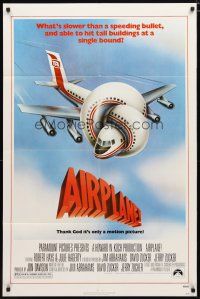 2j023 AIRPLANE 1sh '80 classic zany parody by Jim Abrahams and David & Jerry Zucker!