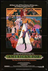 2j033 AMERICAN POP 1sh '81 cool rock & roll art by Wilson McClean & Ralph Bakshi!