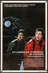 2j034 AMERICAN WEREWOLF IN LONDON 1sh '81 David Naughton, Griffin Dunne, directed by John Landis!