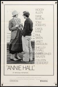 2j042 ANNIE HALL 1sh '77 full-length Woody Allen & Diane Keaton in a nervous romance!
