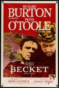 2j074 BECKET 1sh '64 Richard Burton in the title role, Peter O'Toole, John Gielgud!