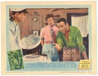 2k271 AFRICAN QUEEN LC #4 '52 Katharine Hepburn watches Humphrey Bogart explain himself to officer!