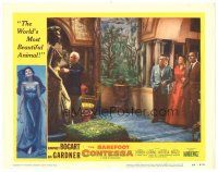 2k298 BAREFOOT CONTESSA LC #6 '54 Rossano Brazzi, Humphrey Bogart & sexy Ava Gardner admire statue