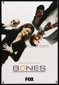 2m115 BONES TV 1sh '05 TV crime drama, cool image of Emily Deschanel holding skull!