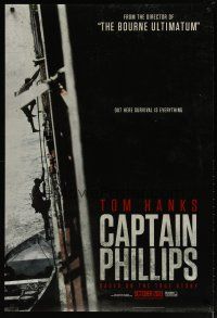 2m135 CAPTAIN PHILLIPS teaser DS 1sh '13 Tom Hanks' ship being boarded by pirates!