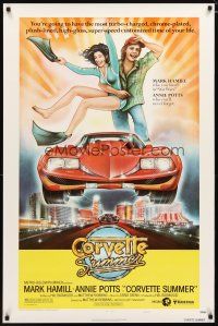 2m166 CORVETTE SUMMER style A 1sh '78 art of Hamill & sexy Annie Potts & custom Corvette in Vegas!