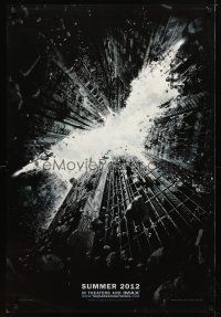 2m185 DARK KNIGHT RISES teaser DS 1sh '12 cool image of Batman's cowl in broken buildings!