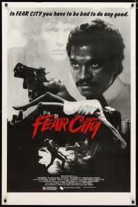 2m266 FEAR CITY 1sh '84 Tom Berenger, Billy Dee Williams with gun!