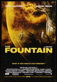 2m287 FOUNTAIN advance DS 1sh '06 Hugh Jackman, Rachel Weisz, Ellen Burstyn, cool sci-fi image!