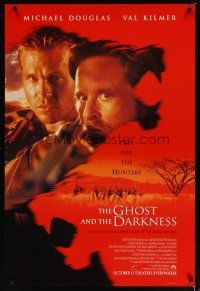2m301 GHOST & THE DARKNESS advance 1sh '96 great image of hunters Val Kilmer & Michael Douglas!