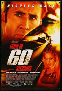 2m319 GONE IN 60 SECONDS int'l DS 1sh '00 great image of car thieves Nicolas Cage & Angelina Jolie!