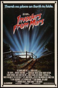 2m387 INVADERS FROM MARS PG style 1sh '86 Tobe Hooper, art by Rider, no place on Earth to hide!