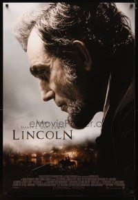 2m443 LINCOLN style B int'l advance DS 1sh '12 cool image of Daniel Day-Lewis in title role!