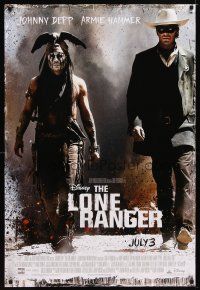 2m446 LONE RANGER advance DS 1sh '13 Disney, Johnny Depp, Armie Hammer in the title role!