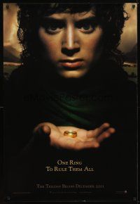 2m451 LORD OF THE RINGS: THE FELLOWSHIP OF THE RING teaser 1sh '01 J.R.R. Tolkien, one ring!