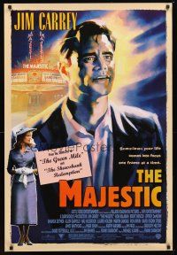 2m464 MAJESTIC DS 1sh '01 great art of Jim Carrey, directed by Frank Darabont!